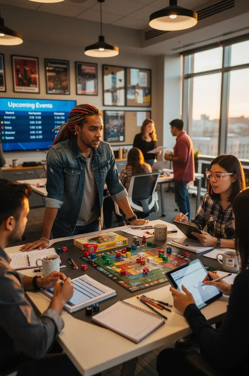 Successful themed game night setup with enthusiastic participants.